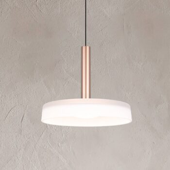 Závesné svietidlo LED Celeste, biela/hnedá, Ø 22 cm, sklo, stmievateľné