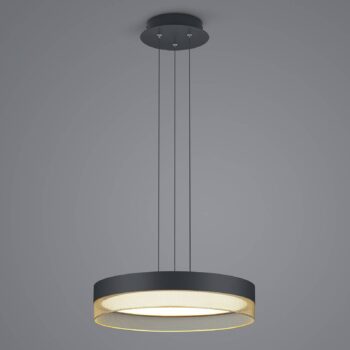 Závesné svietidlo LED Mesh, Ø 45 cm, čierna/zlatá