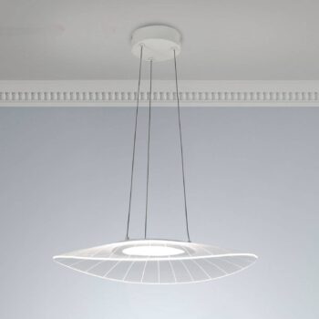 Závesné svietidlo LED Vela, biele, oválne, 59 cm x 43 cm