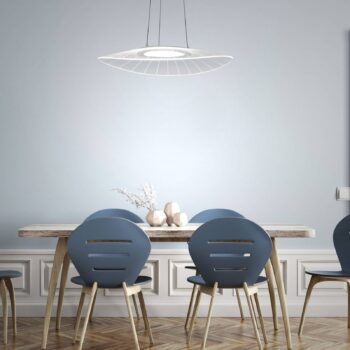 Závesné svietidlo LED Vela, biele, oválne, 59 cm x 43 cm