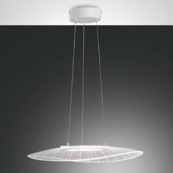 Závesné svietidlo LED Vela, biele, oválne, 59 cm x 43 cm