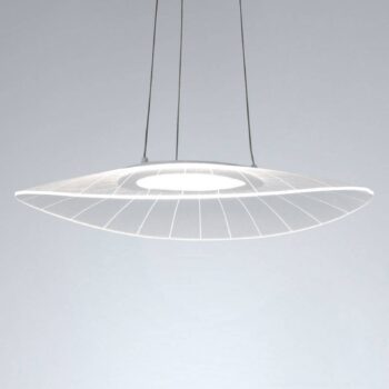 Závesné svietidlo LED Vela, biele, oválne, 59 cm x 43 cm