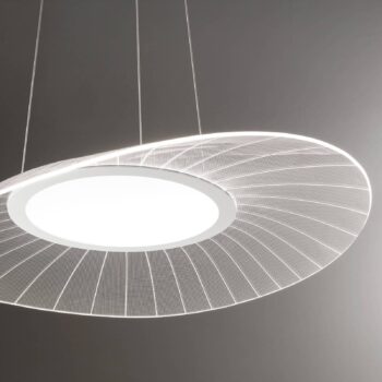 Závesné svietidlo LED Vela, biele, oválne, 59 cm x 43 cm