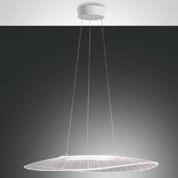 Závesné svietidlo LED Vela, biele, oválne, 78 cm x 55 cm