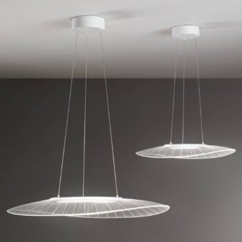Závesné svietidlo LED Vela, biele, oválne, 78 cm x 55 cm