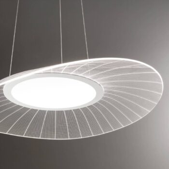 Závesné svietidlo LED Vela, biele, oválne, 78 cm x 55 cm