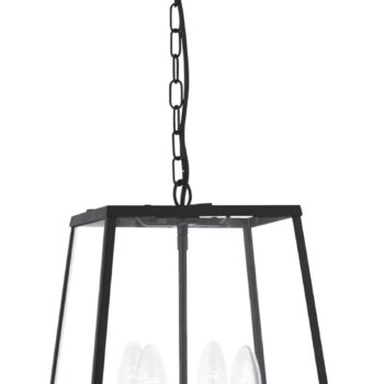 Závesné svietidlo Lantern, čierna, 4-plameňové
