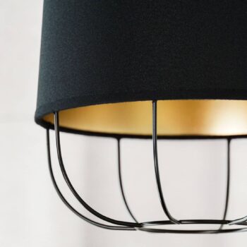 Závesné svietidlo Lantern small, textil, kov, čierne