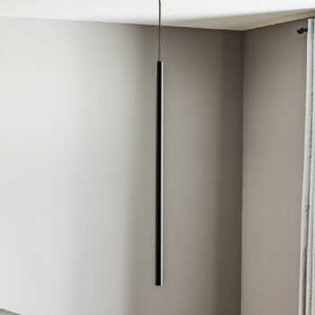 Závesné svietidlo Laser, 1-plameňové, čierne, tienidlo na lampu 75cm