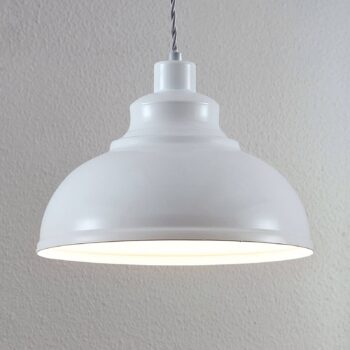 Závesné svietidlo Lindby Albertine, 29 cm, biele, kov