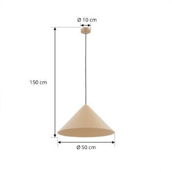 Závesné svietidlo Lindby Clarine, béžová farba, Ø 50 cm, kov