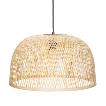 Závesné svietidlo Lindby Dabila, bambus, Ø 45 cm, E27