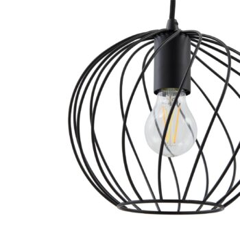 Závesné svietidlo Lindby Danika, okrúhle, Ø 50 cm, čierne, kov