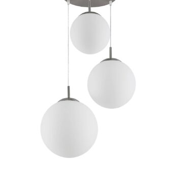 Závesné svietidlo Lindby Heleska, biele, sklo, 3 svetlá, Ø 47 cm