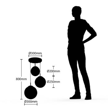 Závesné svietidlo Lindby Heleska, biele, sklo, 3 svetlá, Ø 47 cm