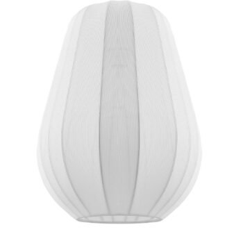 Závesné svietidlo Lindby Helin, biele, Ø 30 cm, látka