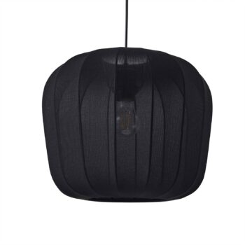 Závesné svietidlo Lindby Helin, čierne, Ø 35 cm, látka