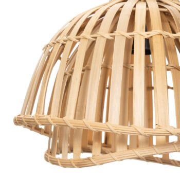 Závesné svietidlo Lindby Ilajus, Ø 30 cm, bambus, E27