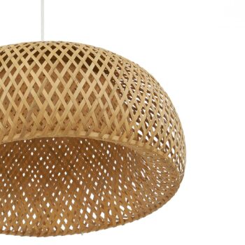 Závesné svietidlo Lindby Jadwiga, Ø 45 cm, bambus, E27