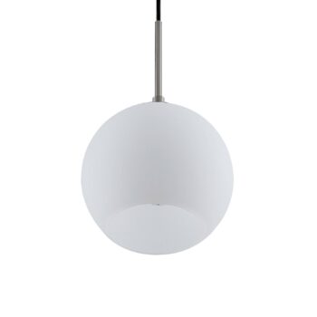 Závesné svietidlo Lindby Jurian, Ø 32 cm, 3 svetlá, nikel/opál, sklo