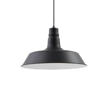 Závesné svietidlo Lindby Laylan, čierna/biela, Ø 46 cm, kov