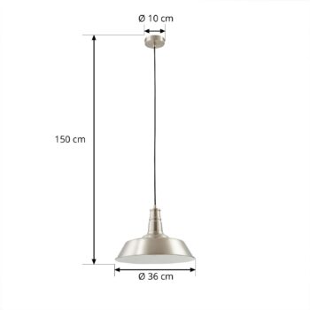 Závesné svietidlo Lindby Laylan, nikel/biela, Ø 36 cm, kov