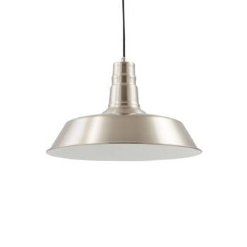 Závesné svietidlo Lindby Laylan, nikel/biela, Ø 46 cm, kov