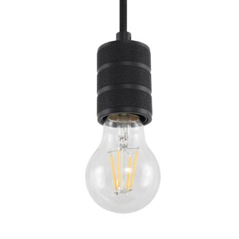 Závesné svietidlo Lindby Linaro, Ø 4,6 cm, čierne, 1-fázové, E27