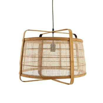 Závesné svietidlo Lindby Liriana, bambus, železo, Ø 45 cm, E27