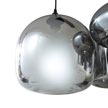 Závesné svietidlo Lindby Marla, 6 svetiel, sklo, dymovo sivá, 108 cm