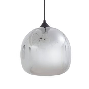 Závesné svietidlo Lindby Marla, 7 svetiel, sklo, dymovo sivá, 128 cm