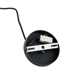 Závesné svietidlo Lindby Nerys, 1 svetlo, čierne, bambus, Ø 38 cm