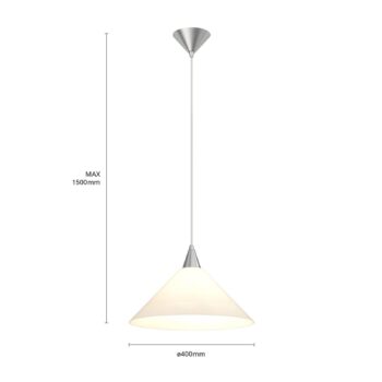 Závesné svietidlo Lindby Petra, biele, sklo, Ø 40 cm, kužeľ, E27