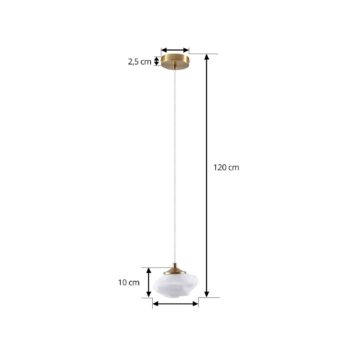 Závesné svietidlo Lindby Piatra, opál/mosadz, sklo, Ø 16 cm, G9