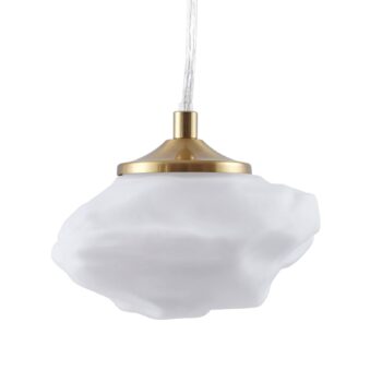 Závesné svietidlo Lindby Piatra, opál/mosadz, sklo, Ø 16 cm, G9