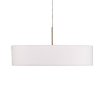 Závesné svietidlo Lindby Sebatin, Ø 50 cm, biela, látka, E27