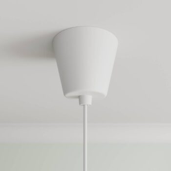 Závesné svietidlo Lindby Simaria, biele, textil, Ø 60 cm, E27