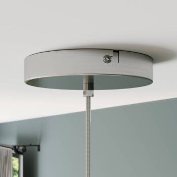 Závesné svietidlo Lindby Sonika, Ø 40 cm, farba niklu, sklo, E27