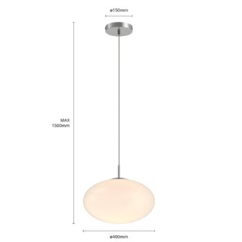 Závesné svietidlo Lindby Sonika, Ø 40 cm, farba niklu, sklo, E27