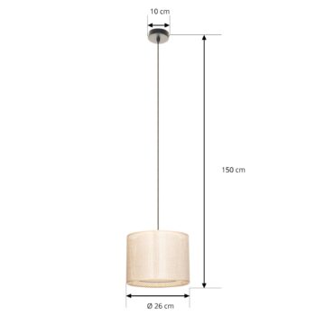 Závesné svietidlo Lindby Soula, Ø 26 cm, béžová farba, plast, E27