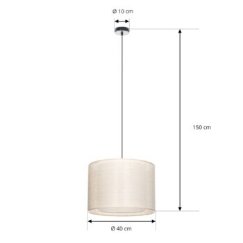 Závesné svietidlo Lindby Soula, Ø 40 cm, béžová farba, plast, E27