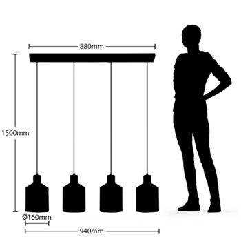 Závesné svietidlo Lindby Tirane, farebné, kov, dĺžka 94 cm, E27