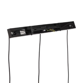 Závesné svietidlo Lindby Tsomo, 950 cm, 3 svetlá, čierna, látka