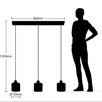 Závesné svietidlo Lindby Vella, priehľadné, sklo, 83 cm, 3 svetlá.