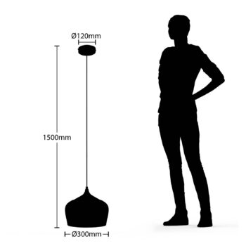 Závesné svietidlo Lindby Vilsera, biele, kov/drevo, 26 cm, E27