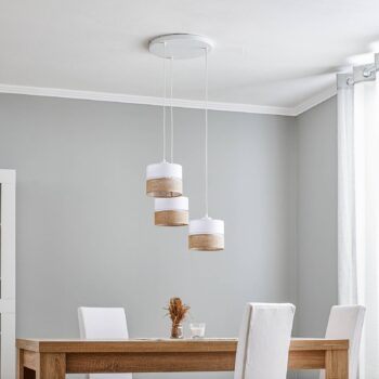 Závesné svietidlo Linobianco, okrúhle, 3-plameňové