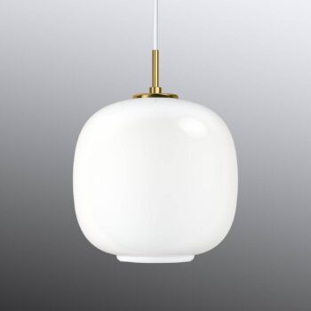 Závesné svietidlo Louis Poulsen VL45 Radiohus, Ø 25 cm, biele sklo