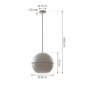 Závesné svietidlo Lucande Calantha, sivá farba, hliník, Ø 30 cm