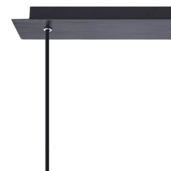Závesné svietidlo Lucande Eirian, 90 cm, 3 svetlá, čierna, sklo