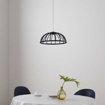 Závesné svietidlo Lucande LED Attea, čierna farba, Ø 40 cm, hliník